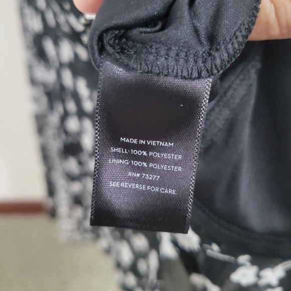 Simply Vera Vera Wang Mix-Print Fit & Flare Dress - Black and White Size L - Picture 5 of 8